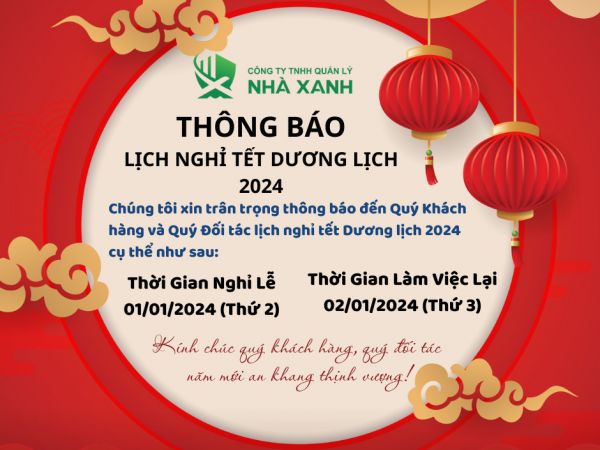 Thông báo lịch nghỉ lễ vào dịp Tết Dương lịch 2024
