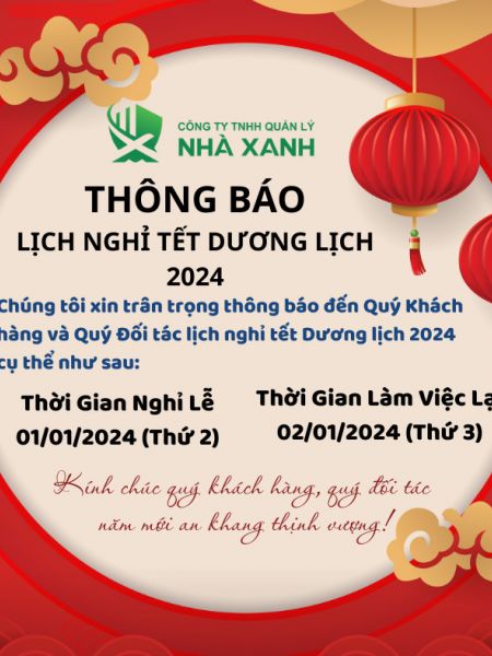 Thông báo lịch nghỉ lễ vào dịp Tết Dương lịch 2024